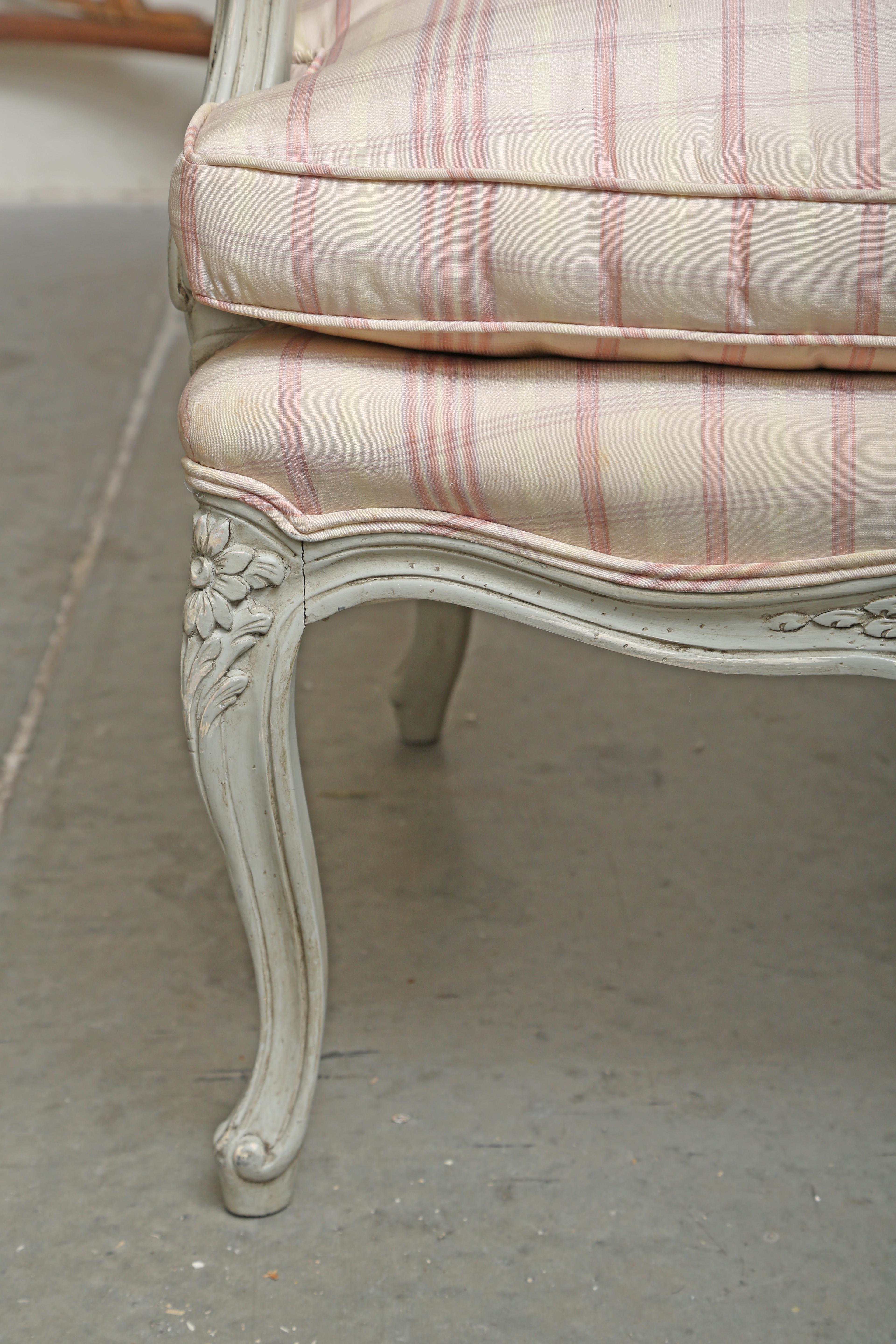 Fabric Louis XV Fauteuil Signed Trouvailles