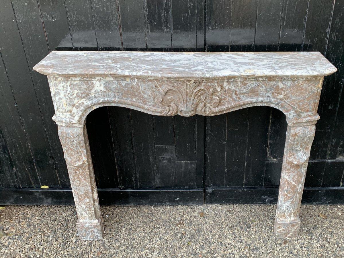 Louis XV Fireplace In Gray Marble Of The Ardennes, XVIII Century For Sale 4