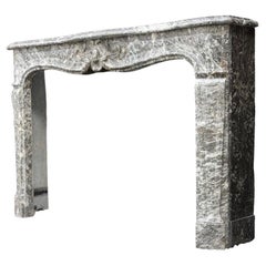 Louis XV fireplace in Saint Anne gray marble, 18th century