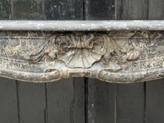 Louis XV fireplace in Saint-Anne grey marble, 18th century