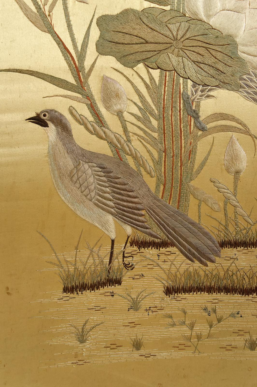 Louis XV. Klappbarer Siebdruck / Paravent, „ Asiatische Vögel Wandteppiche“, Frankreich, um 1880 im Angebot 6