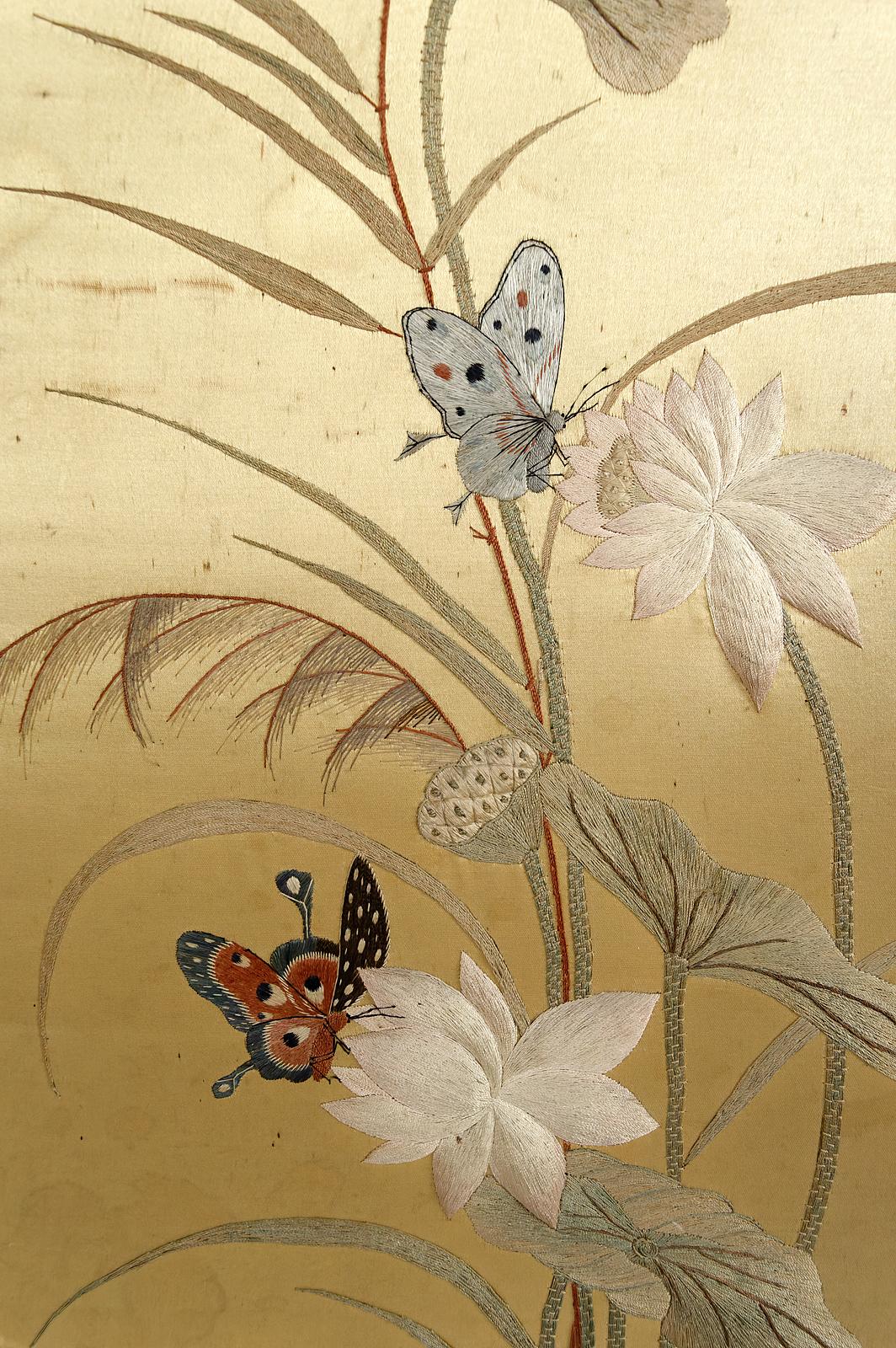 Louis XV. Klappbarer Siebdruck / Paravent, „ Asiatische Vögel Wandteppiche“, Frankreich, um 1880 im Angebot 11