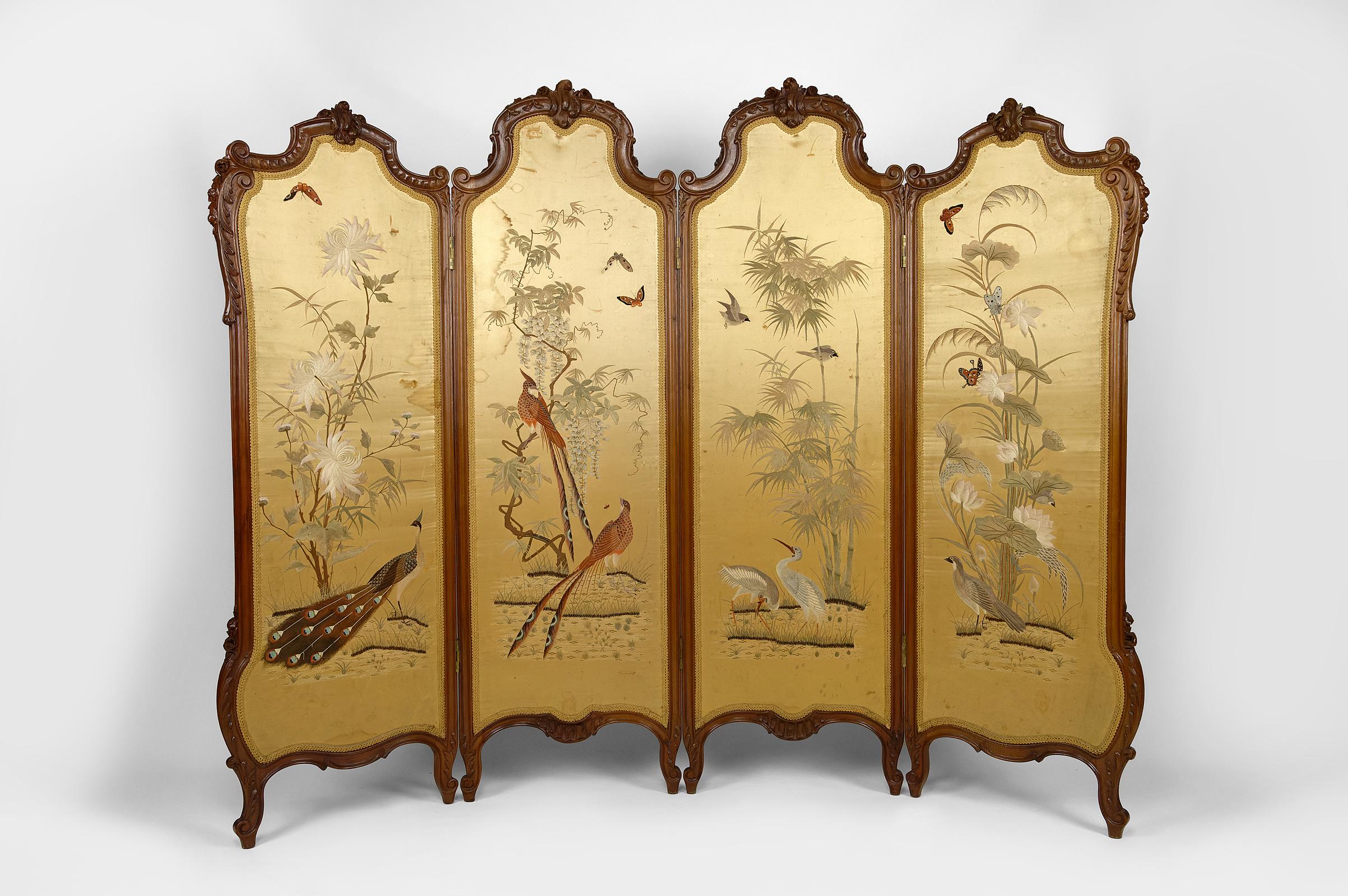 Louis XV Japanese style folding screen / room divider / paravent, 