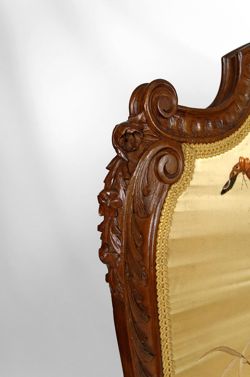 Louis XV. Klappbarer Siebdruck / Paravent, „ Asiatische Vögel Wandteppiche“, Frankreich, um 1880 (Spätes 19. Jahrhundert) im Angebot