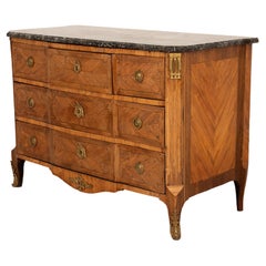 Louis XV Fossil Marble Kingwood Commode, 18th C.