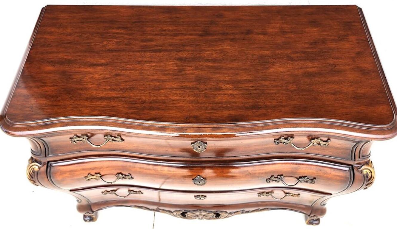 Mahogany Louis XV French Bombay Chest Dresser by HICKORY WHITE For Sale