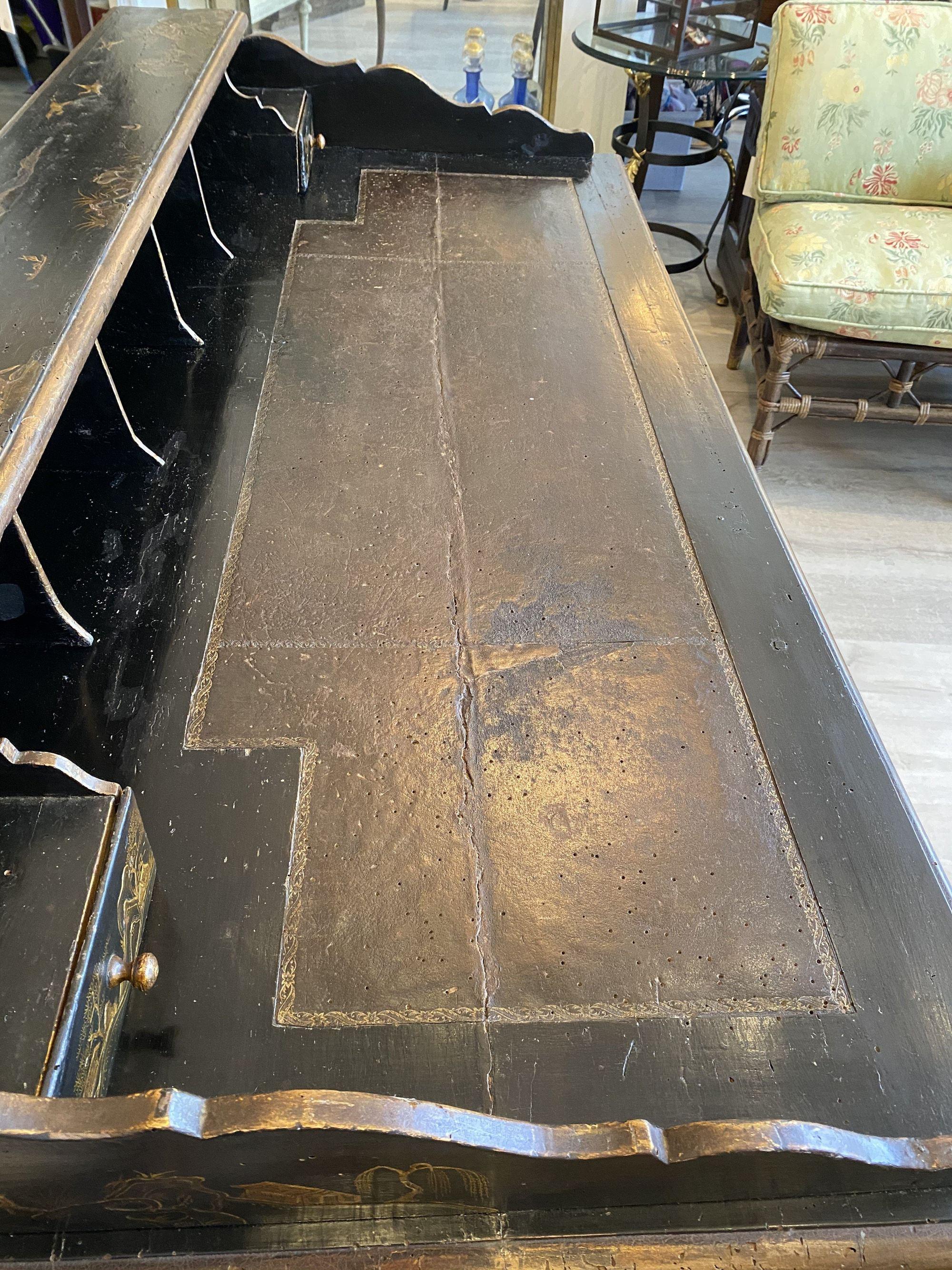 Louis XV French Chinoiserie Bureau Desk In Fair Condition In Doylestown, PA