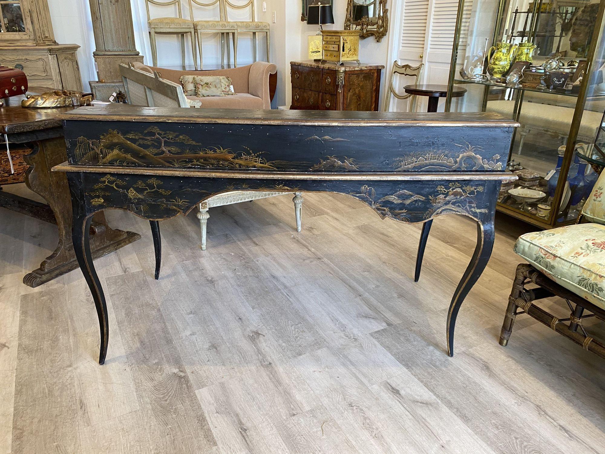 Louis XV French Chinoiserie Bureau Desk 1
