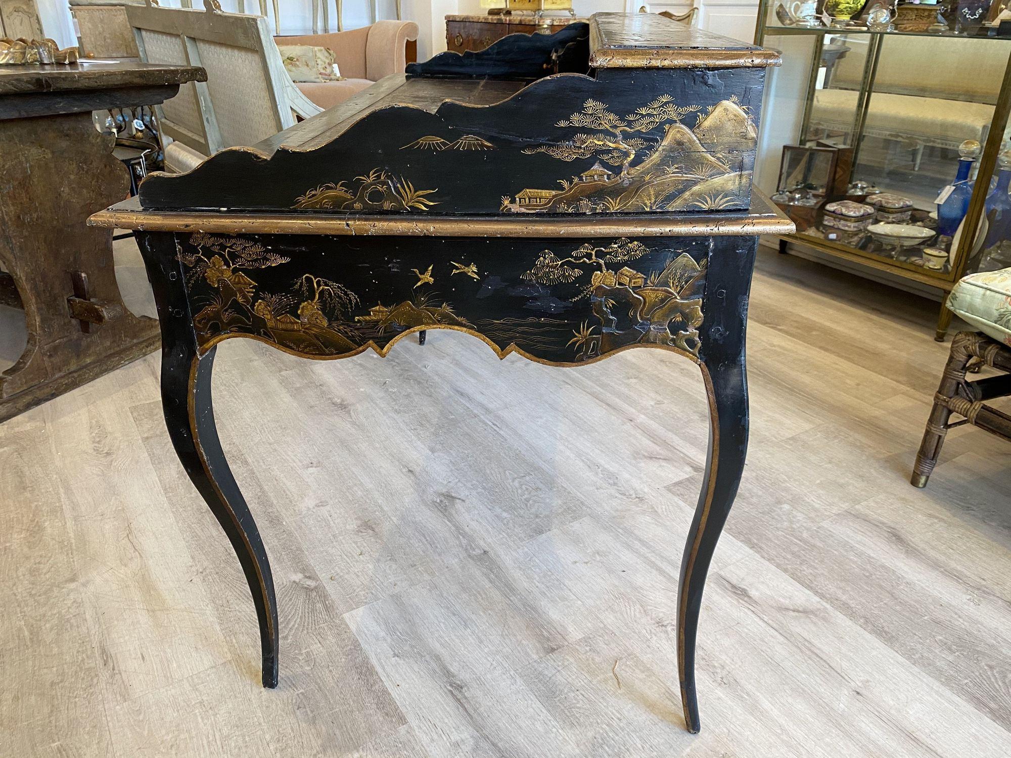 Louis XV French Chinoiserie Bureau Desk 2