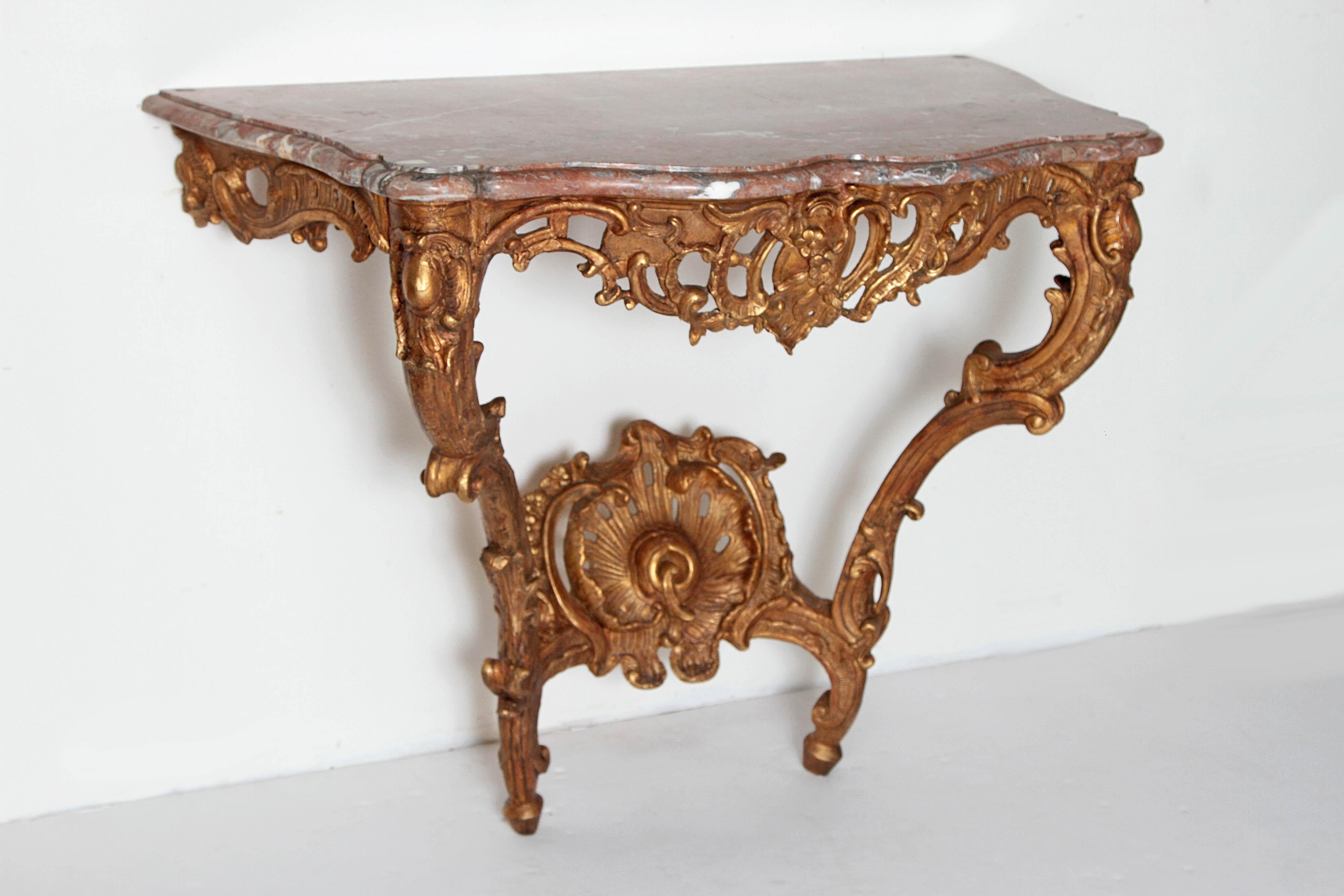 french console table with marble top