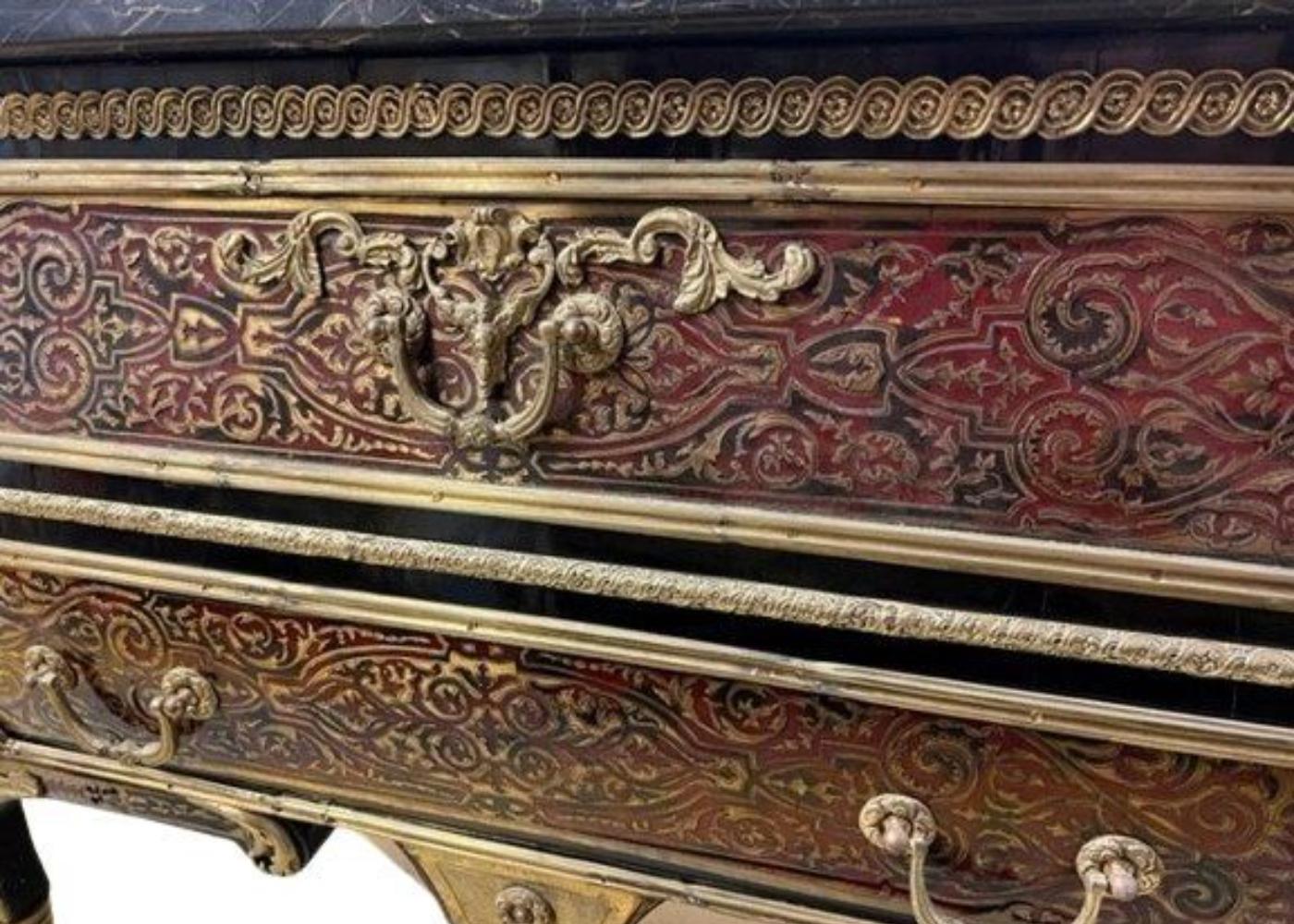 Louis XV French Gilt Bronze-Mounted Tortoiseshell Boulle Commode/Drawer For Sale 1