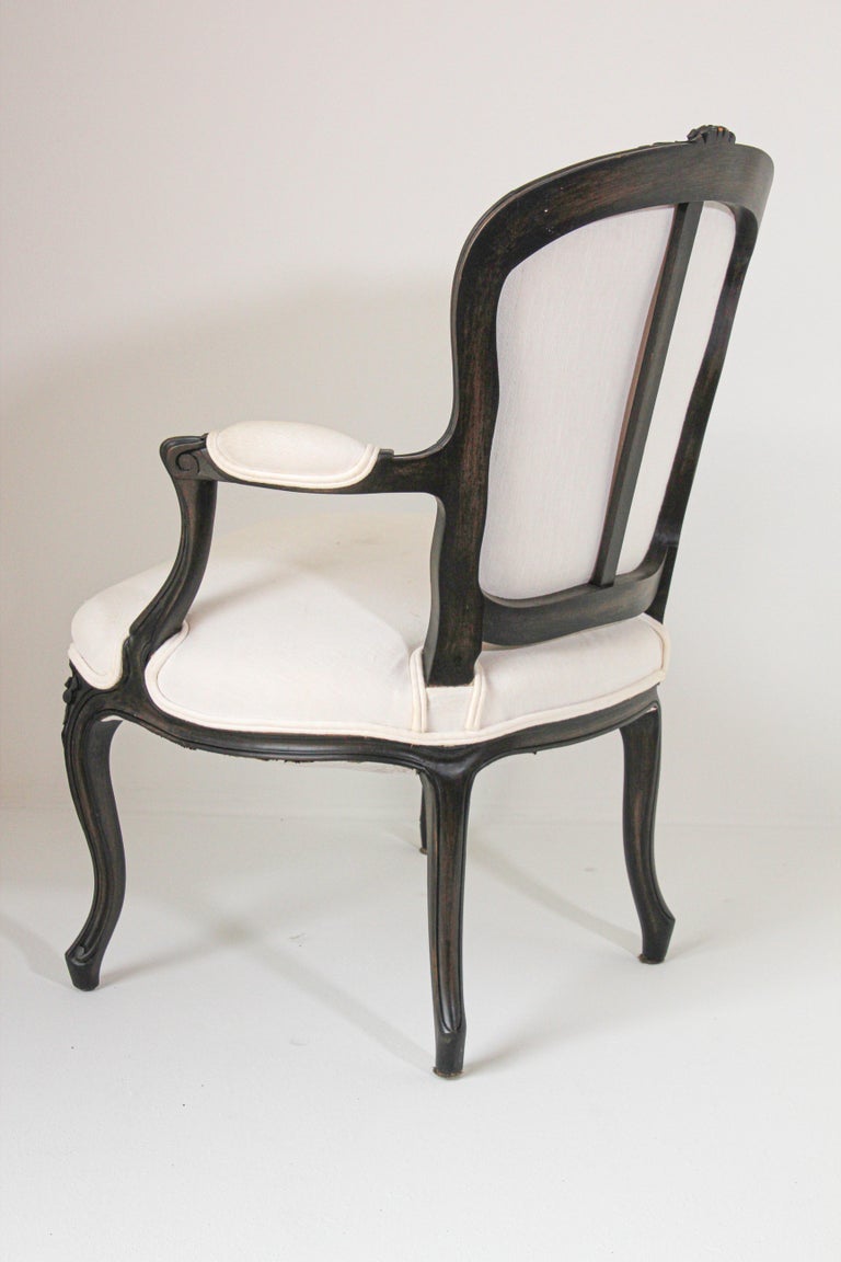 Louis XV French Provincial Style Open Armchair For Sale at 1stDibs
