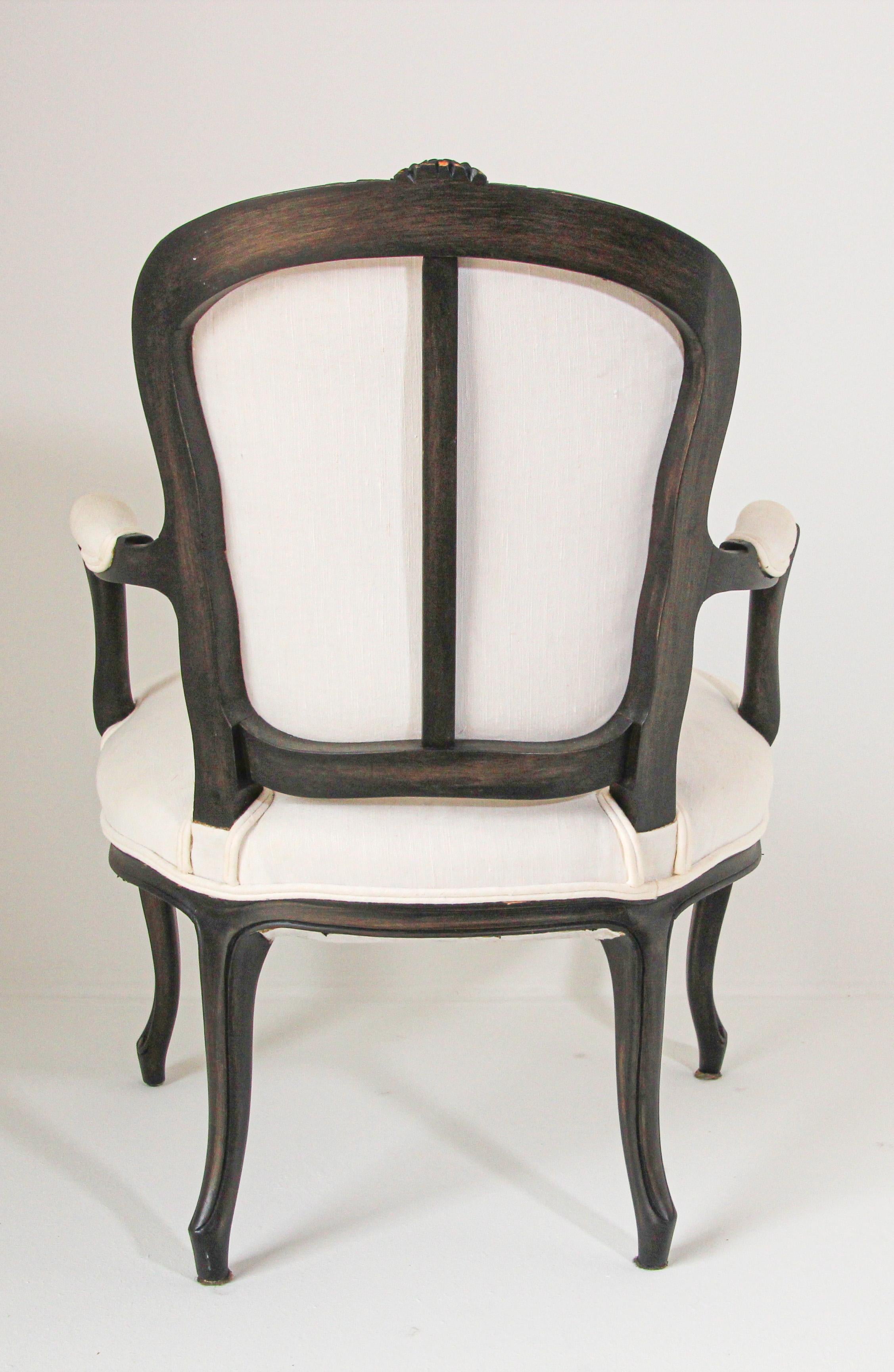 Louis XV French Provincial Style Open Armchair For Sale 3