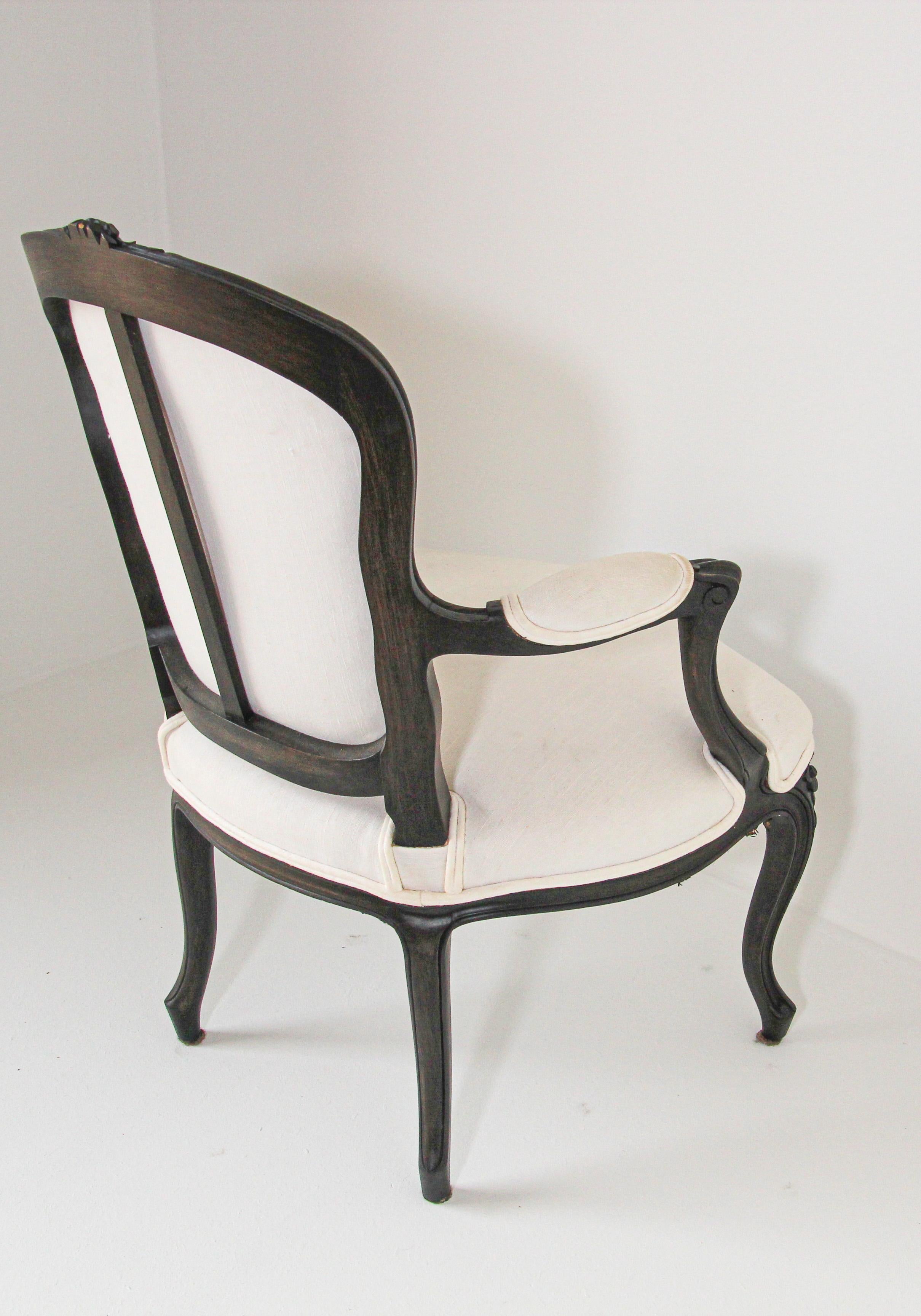Louis XV French Provincial Style Open Armchair For Sale 4