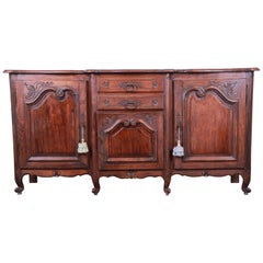 Antique Louis XV French Provincial Carved Oak Sideboard or Bar Cabinet, circa 1800