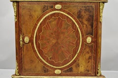 Louis XV French Reproduction Marble Top Bronze & Inlay Sideboard Commode Cabinet