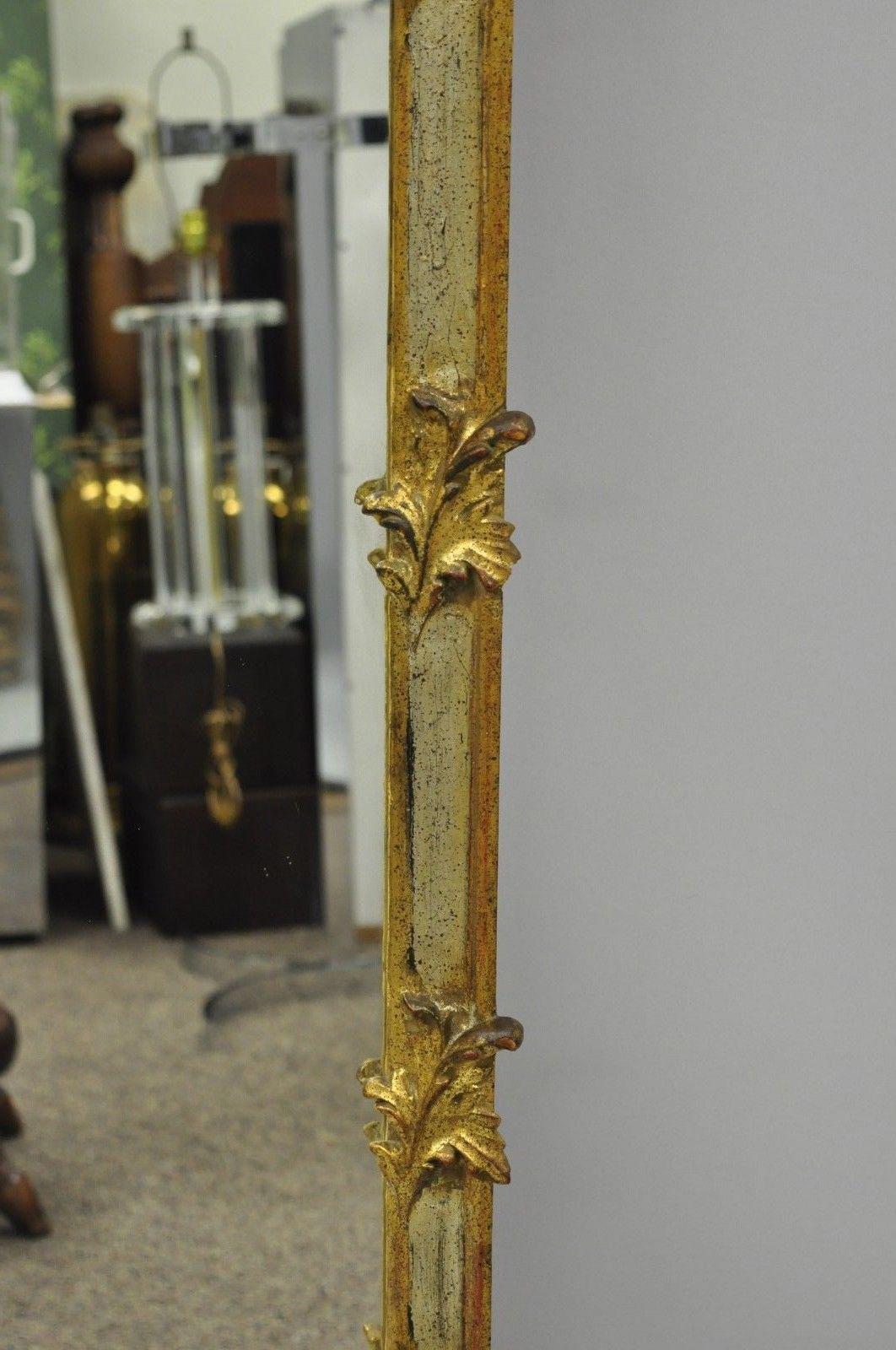 Louis XV French Rococo Style Gold & Silver Giltwood Italian Trumeau Mirror 6