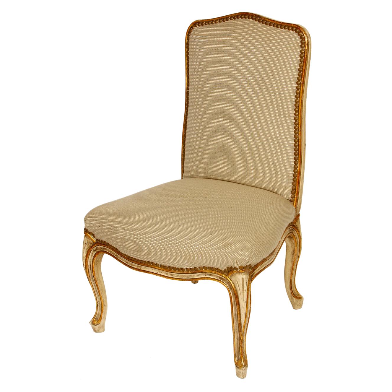 Louis XV French Style Gilt Slipper Chair