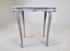 Louis XV French Style Marble Top Kidney Shape Side Table
