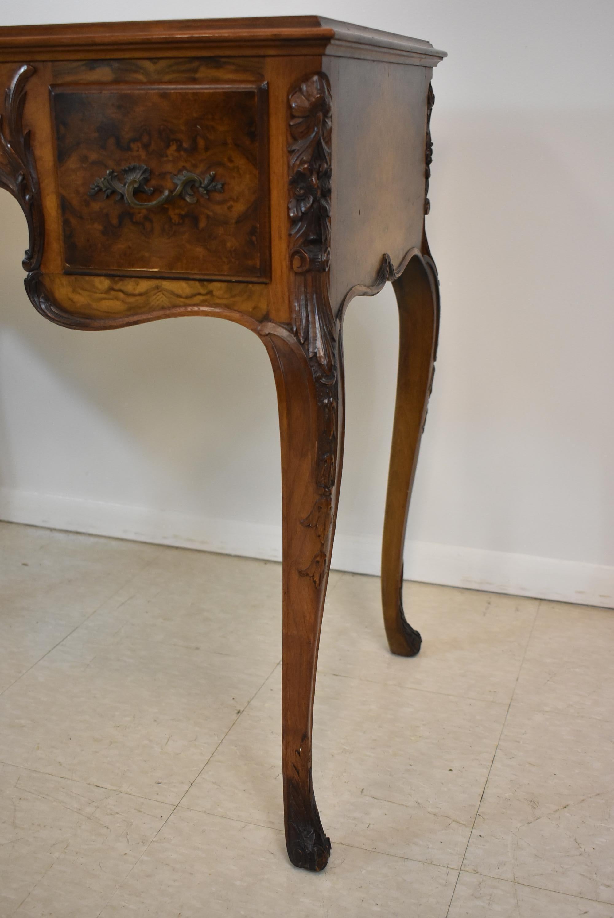 North American Louis XV French Style Walnut Dressing Table / Vanity & Chair by Irwin Furniture
