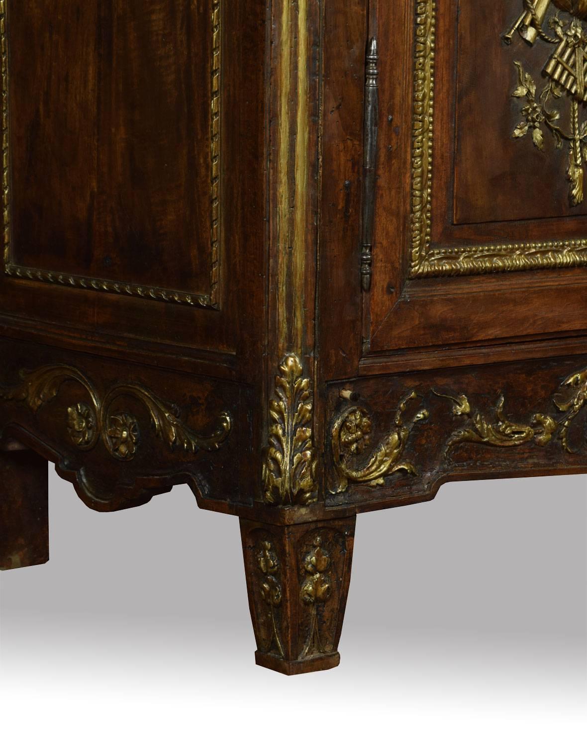 18th Century and Earlier Louis XV French Walnut Armoire