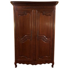 Antique Louis XV French Wardrobe from Normandy in Oak -18 ° Century