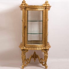 Louis XV Gilded Vitrine, 20th Century