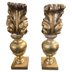 Porte-palmier sicilien en bois doré de style Louis XV avec décoration originale