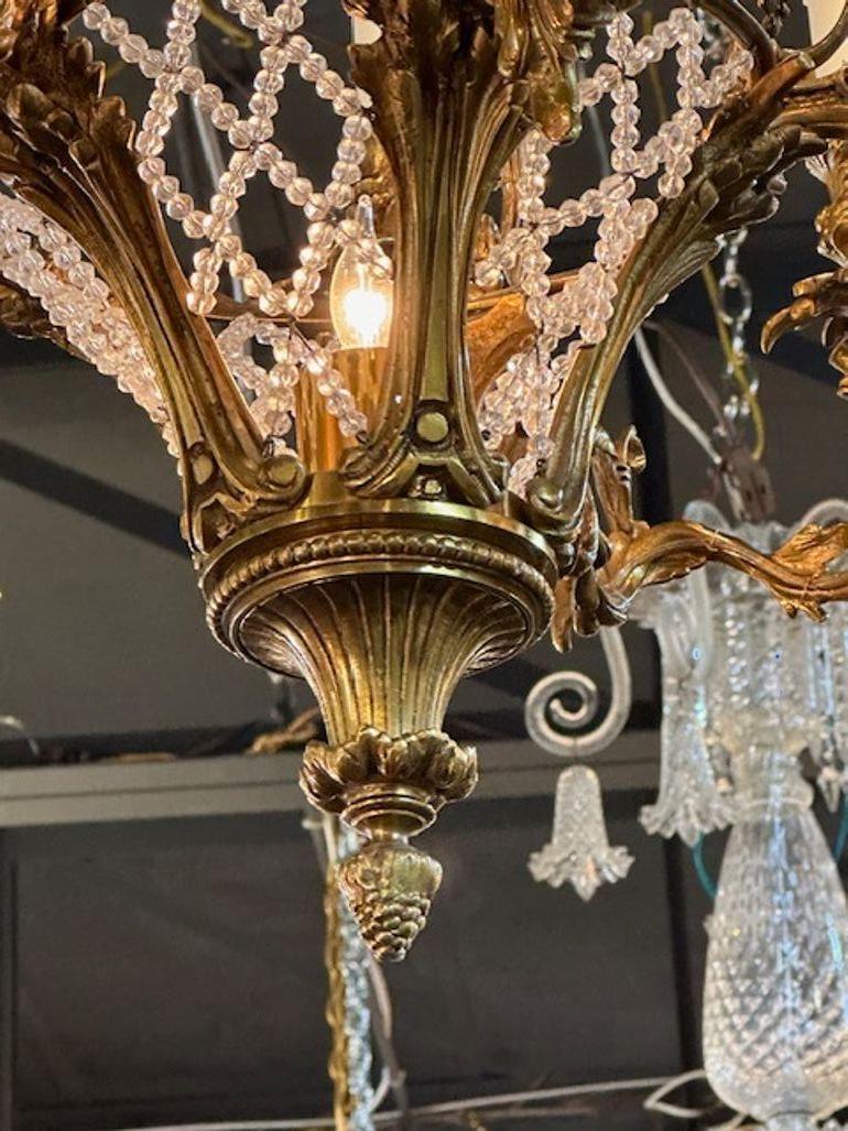 Louis XV Gilt Bronze and Crystal Chandelier For Sale 2