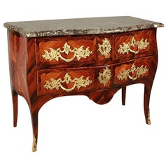 Louis XV Gilt-Bronze and Marquetry Commode, Stamped P. ROUSSEL 