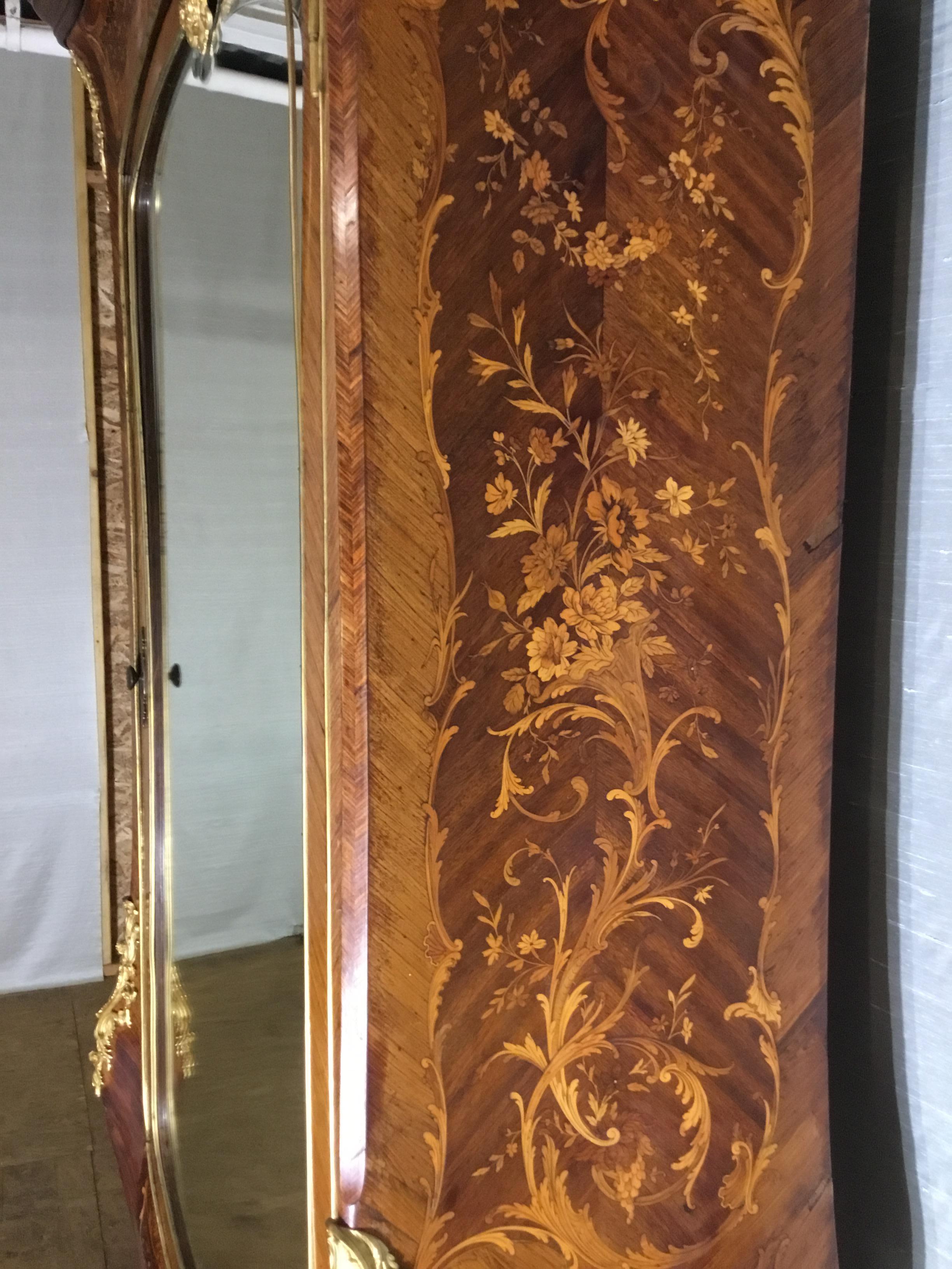 Louis XV Gilt Bronze Mounted Armoire in Kingwood For Sale 1