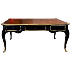 Louis XV Gilt-Bronze Mounted Ebonized Bureau Plat