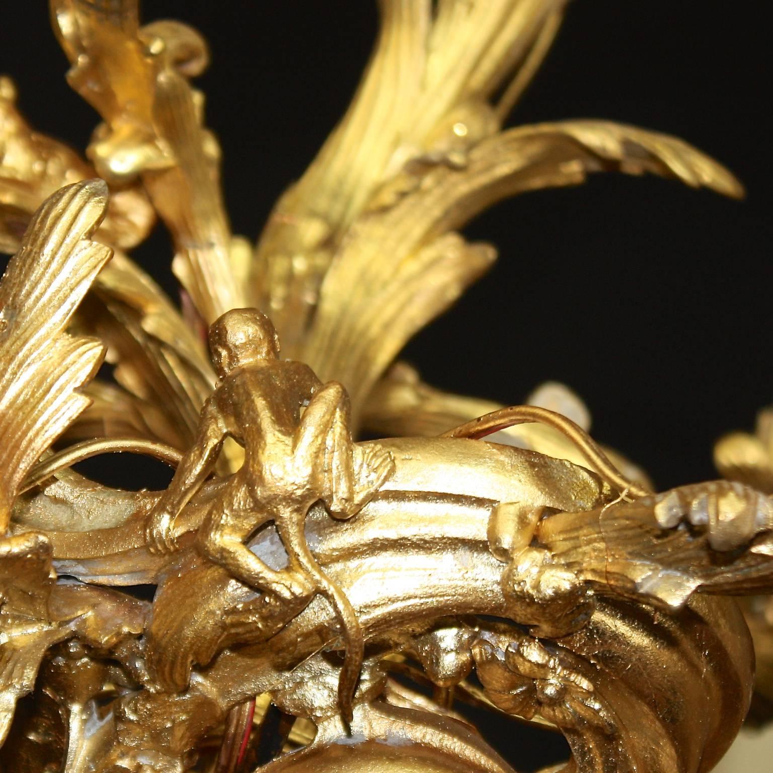 Louis XV Gilt-Bronze Nine-Light Chandelier 2