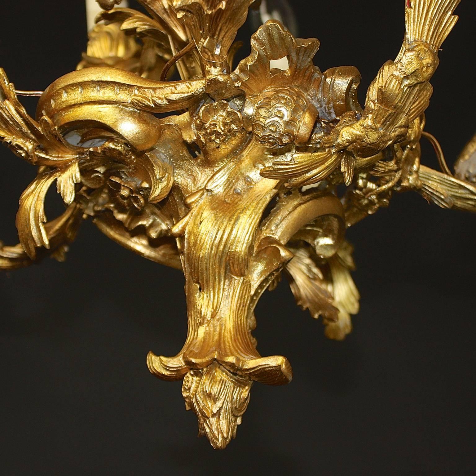 Louis XV Gilt-Bronze Nine-Light Chandelier 3