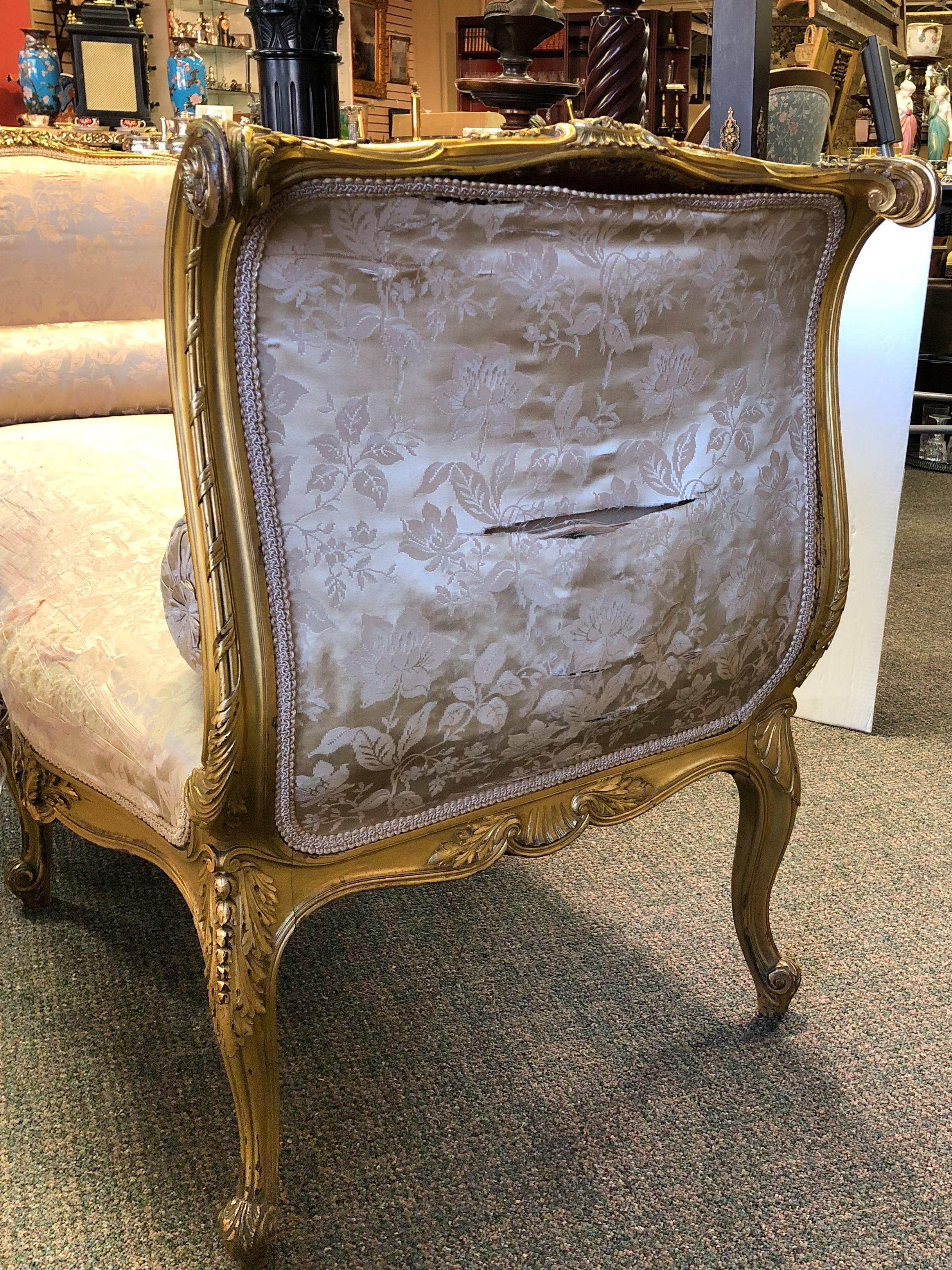 Louis XV Gilt Mahogany Loveseat 1