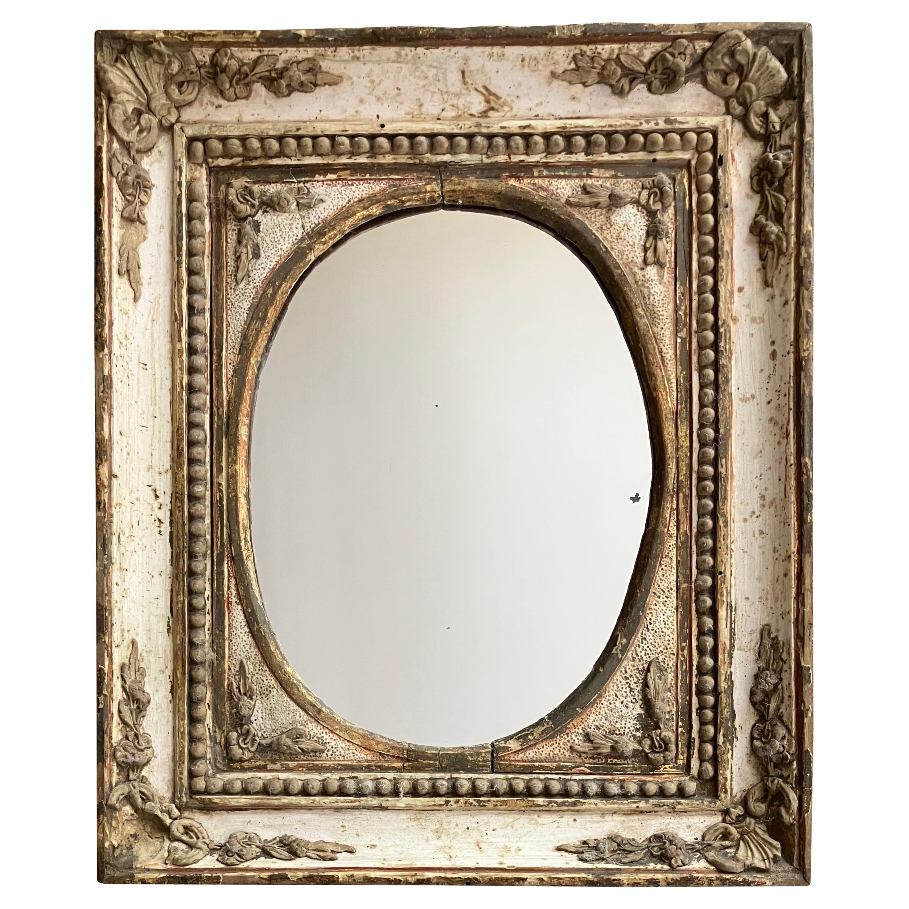 Louis XV Gilt Oval Mirror For Sale
