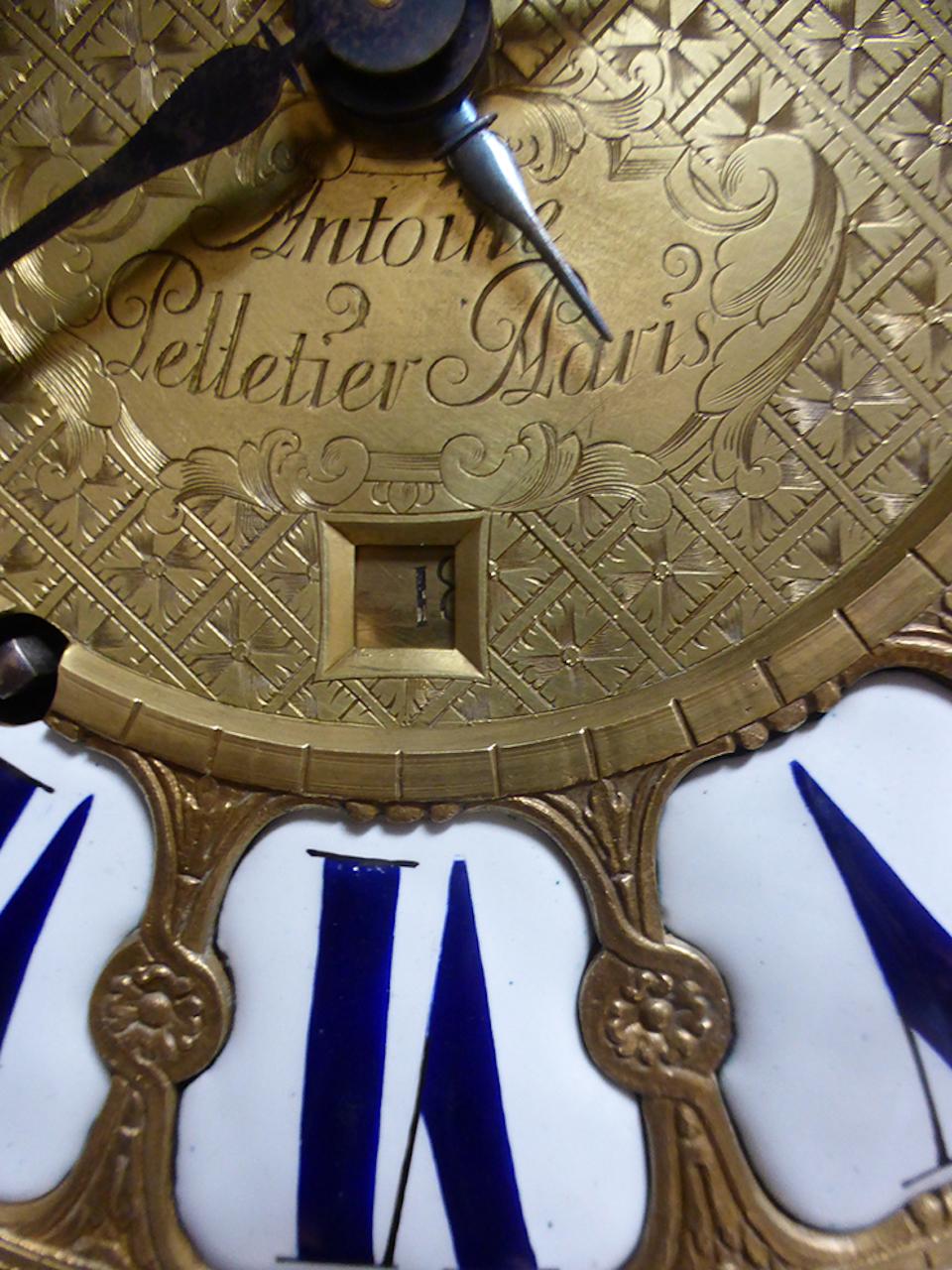 Louis XV Gilted Bronze Original Movement by Antoine Pelletier Floor Clock In Good Condition In LEGNY, FR