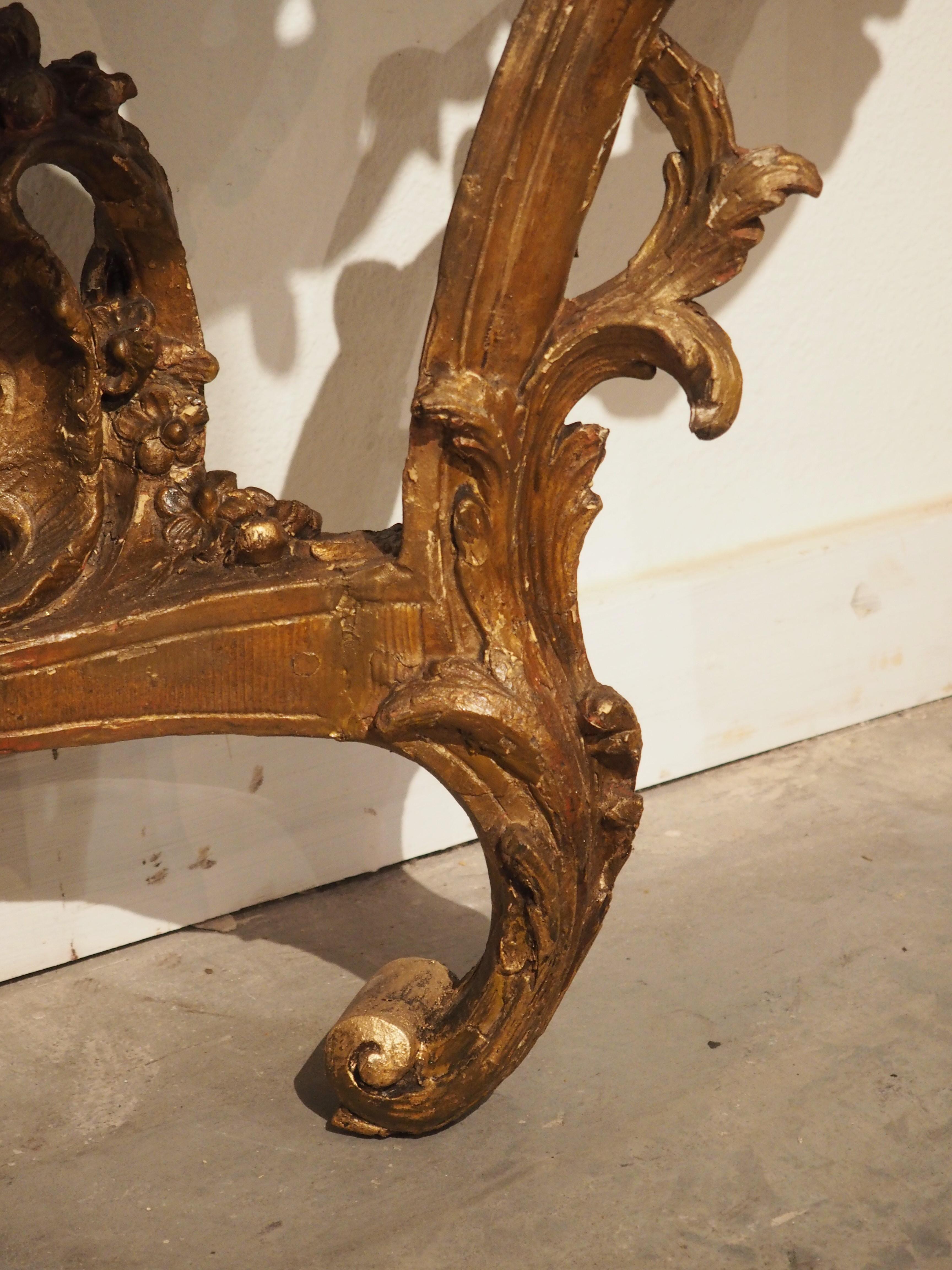 Louis XV Giltwood and Breche D'alep Marble Console Table from France, Circa 1750 For Sale 10