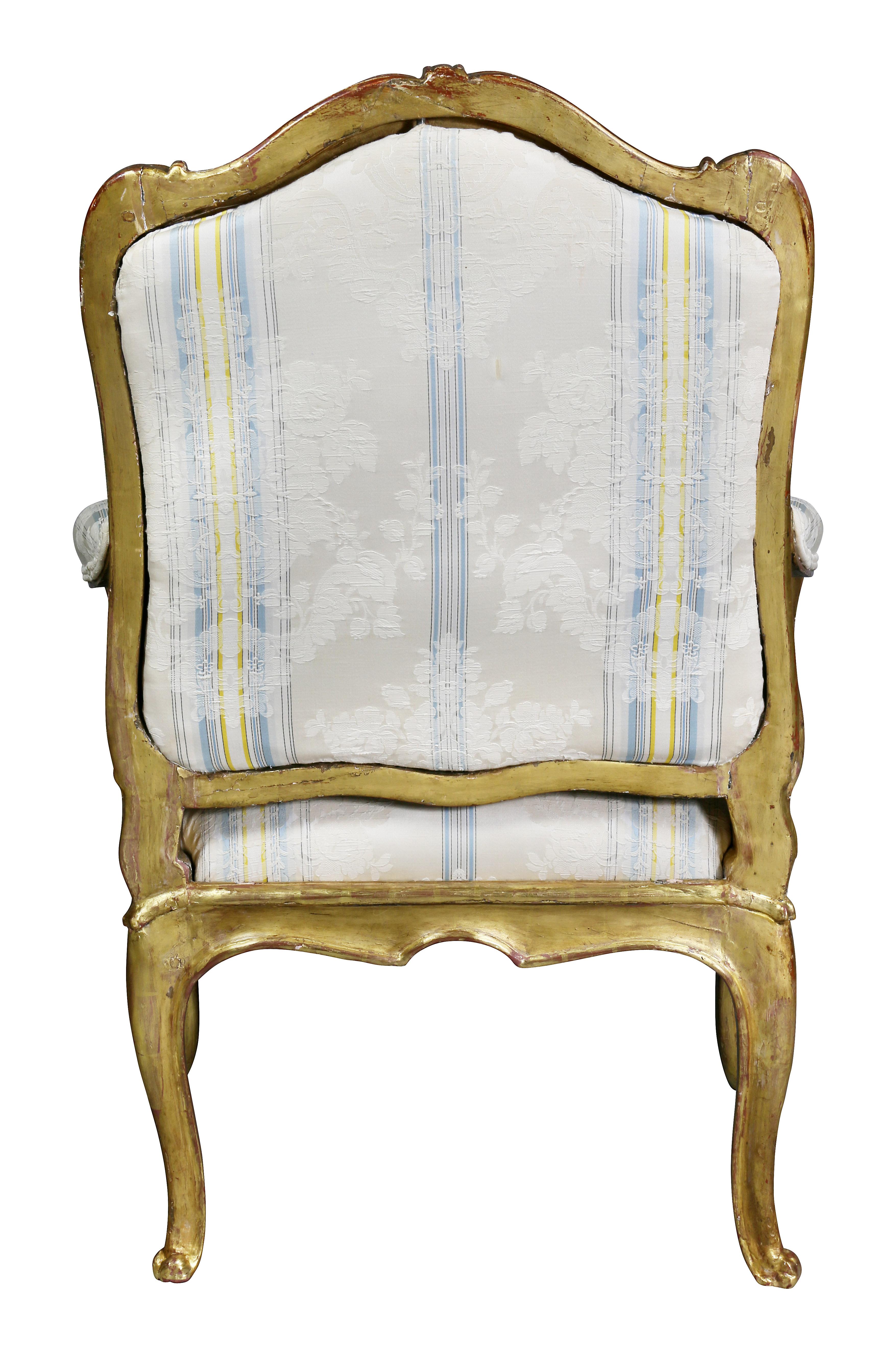 Louis XV Giltwood Armchair For Sale 7