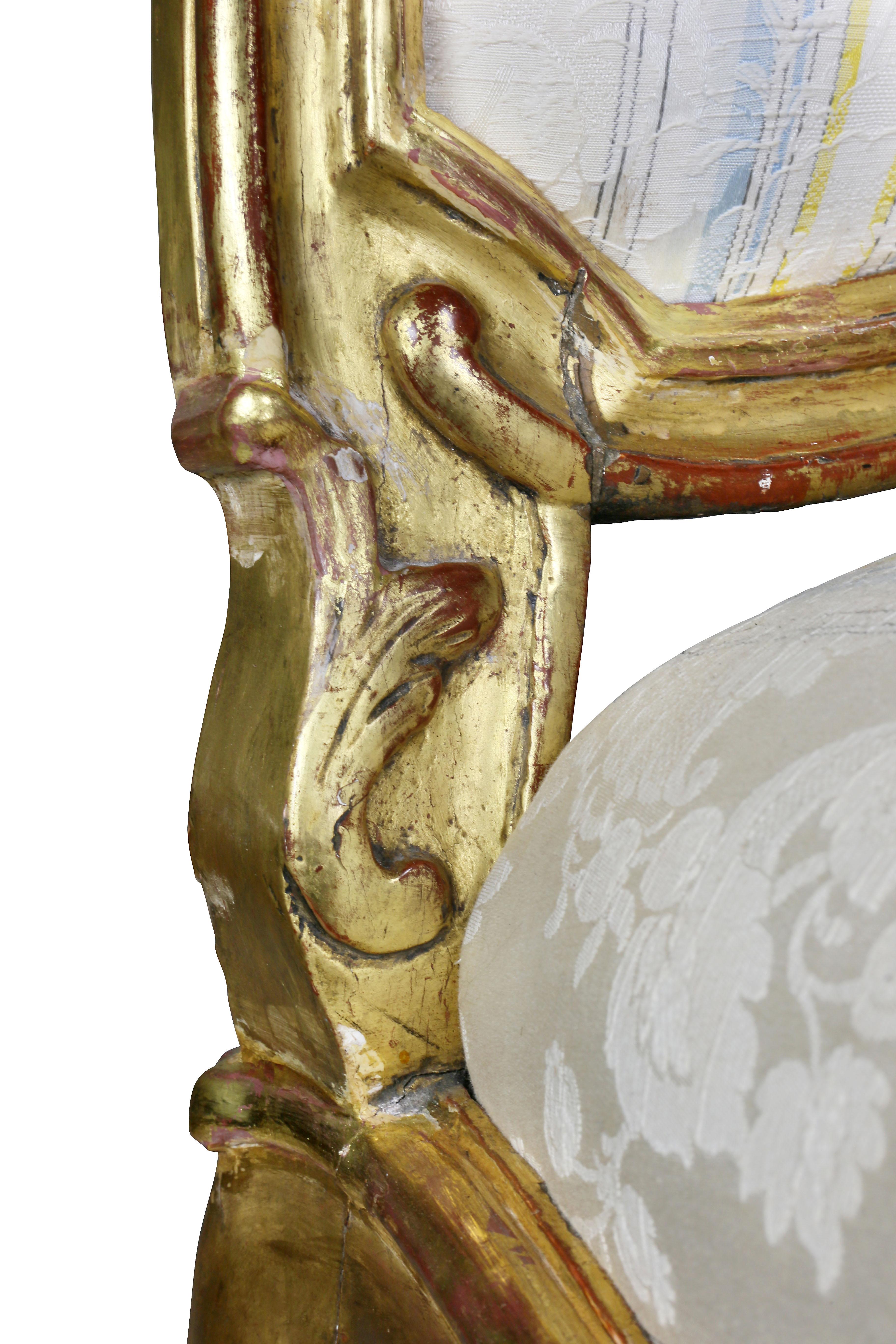 Louis XV Giltwood Armchair 2