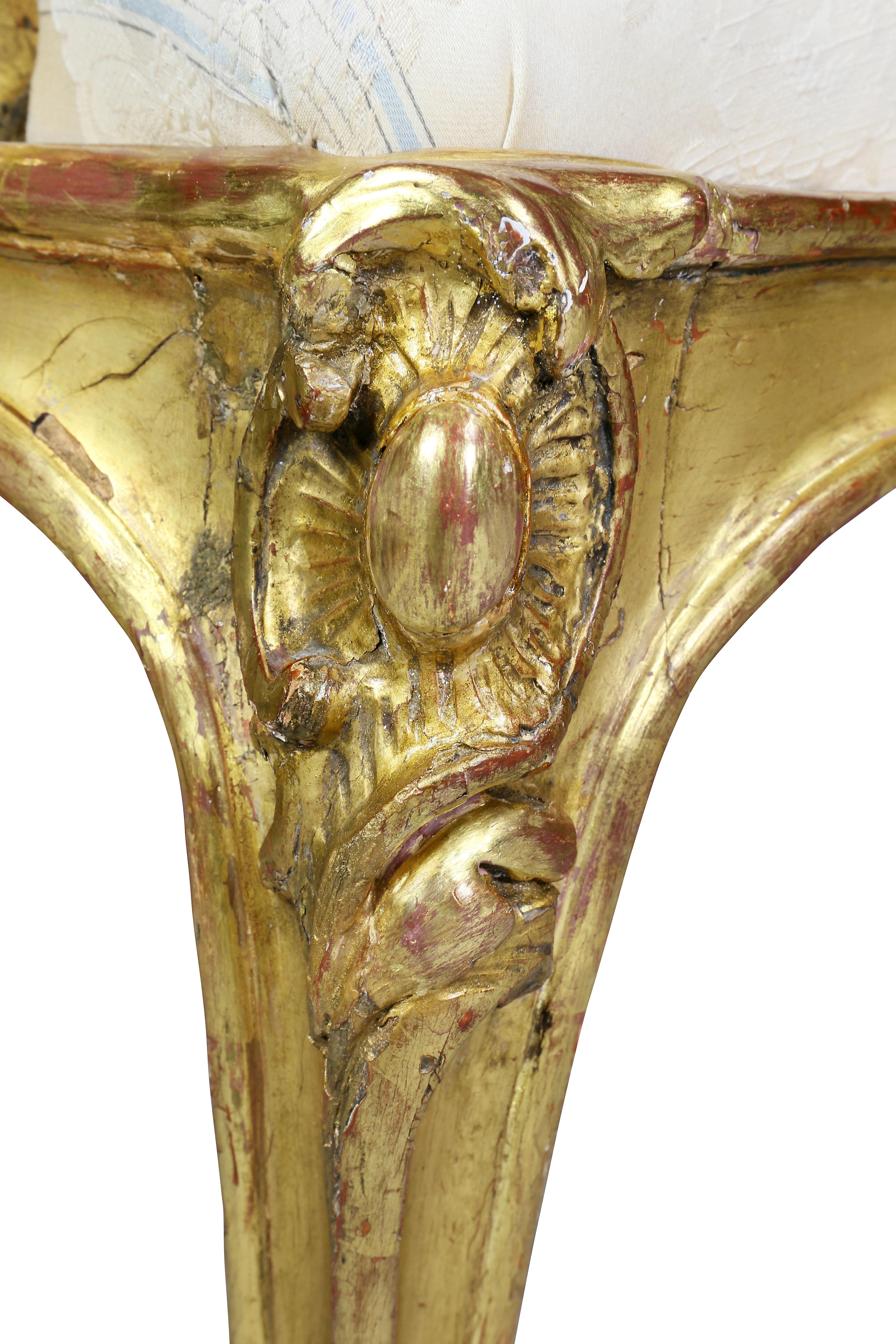Louis XV Giltwood Armchair 4
