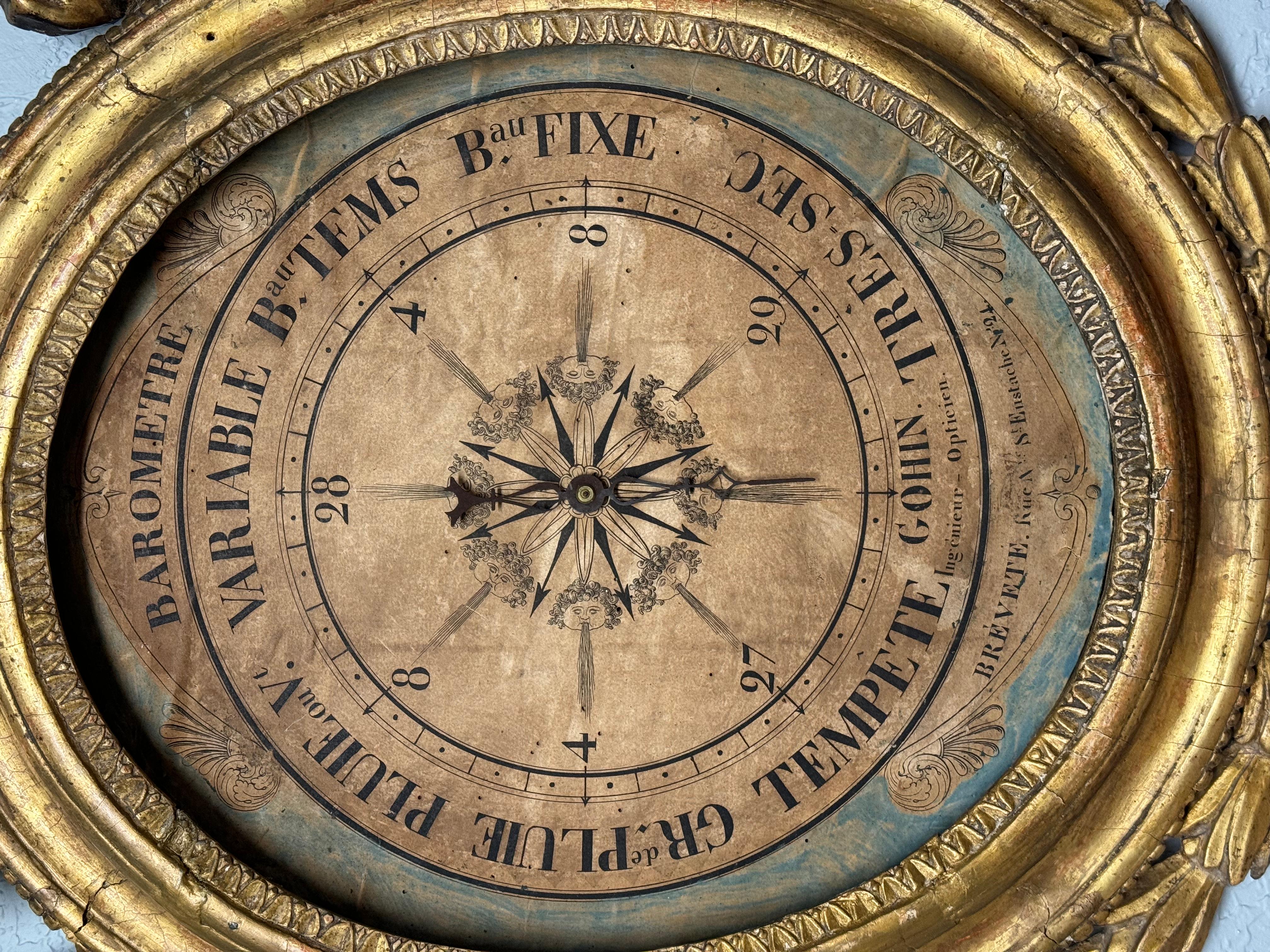 Louis XV Giltwood Barometer im Angebot 3