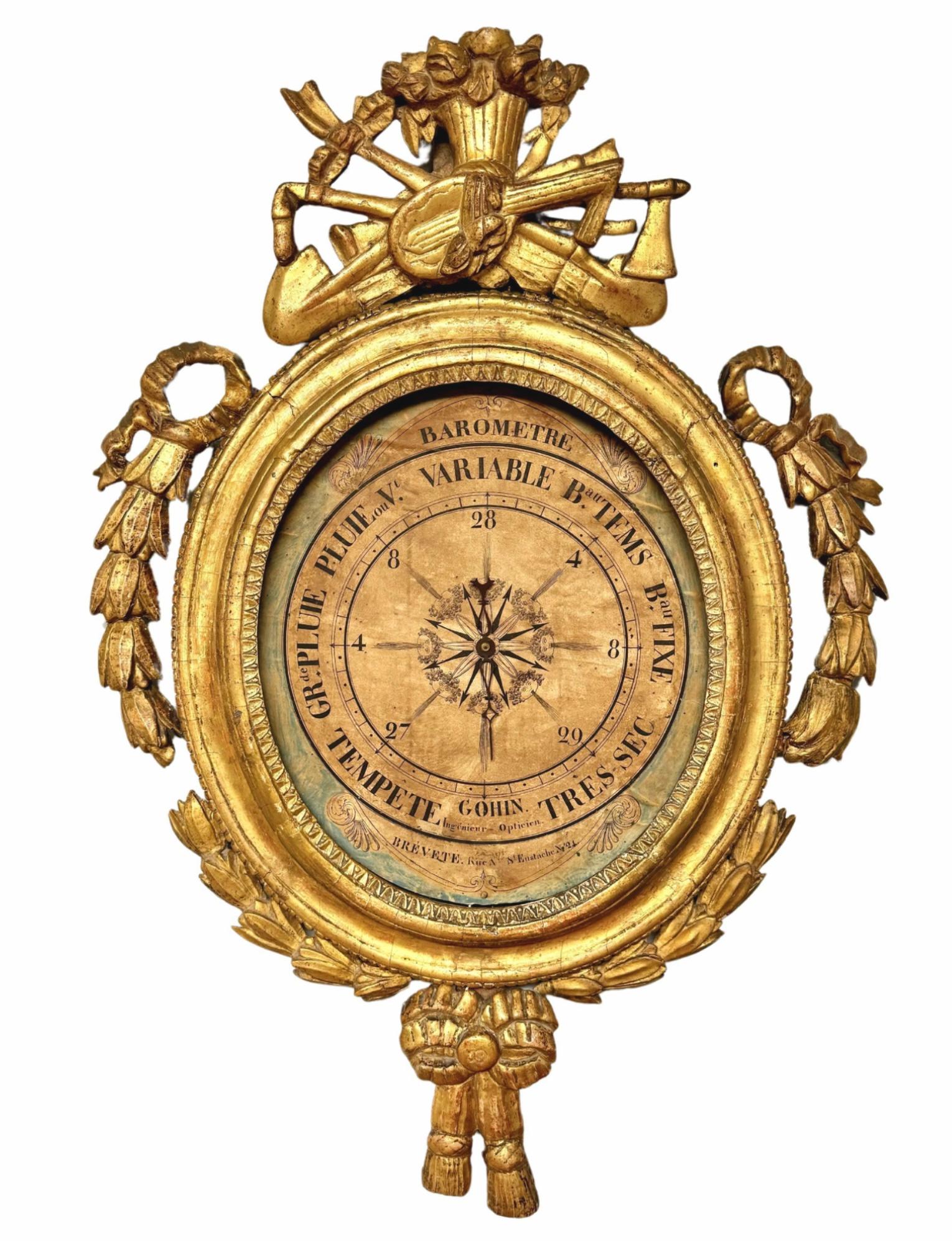 Louis XV Giltwood Barometer For Sale 8