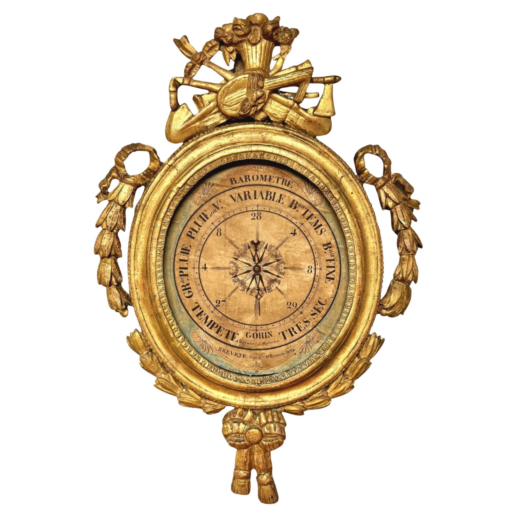 Louis XV Giltwood Barometer For Sale