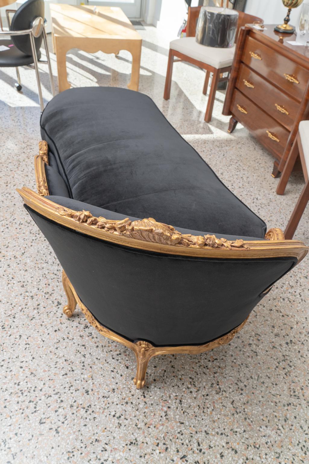Francese Chaise in legno dorato Luigi XV in vendita