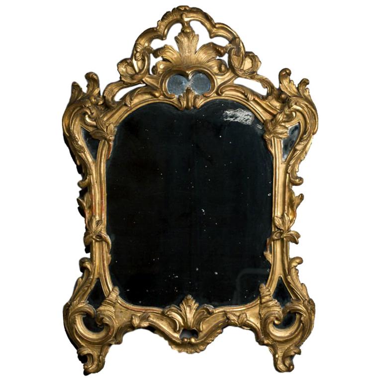 Spiegel aus vergoldetem Holz im Stil Ludwigs XV.