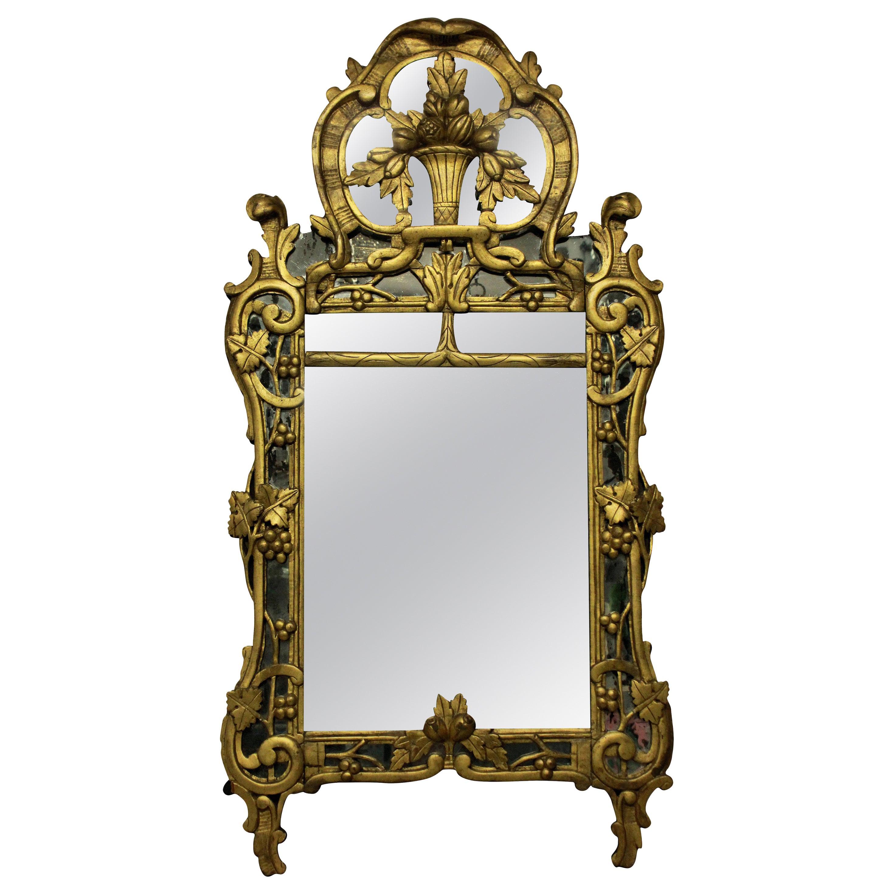 Louis XV Giltwood Mirror with the Original Looking Glass