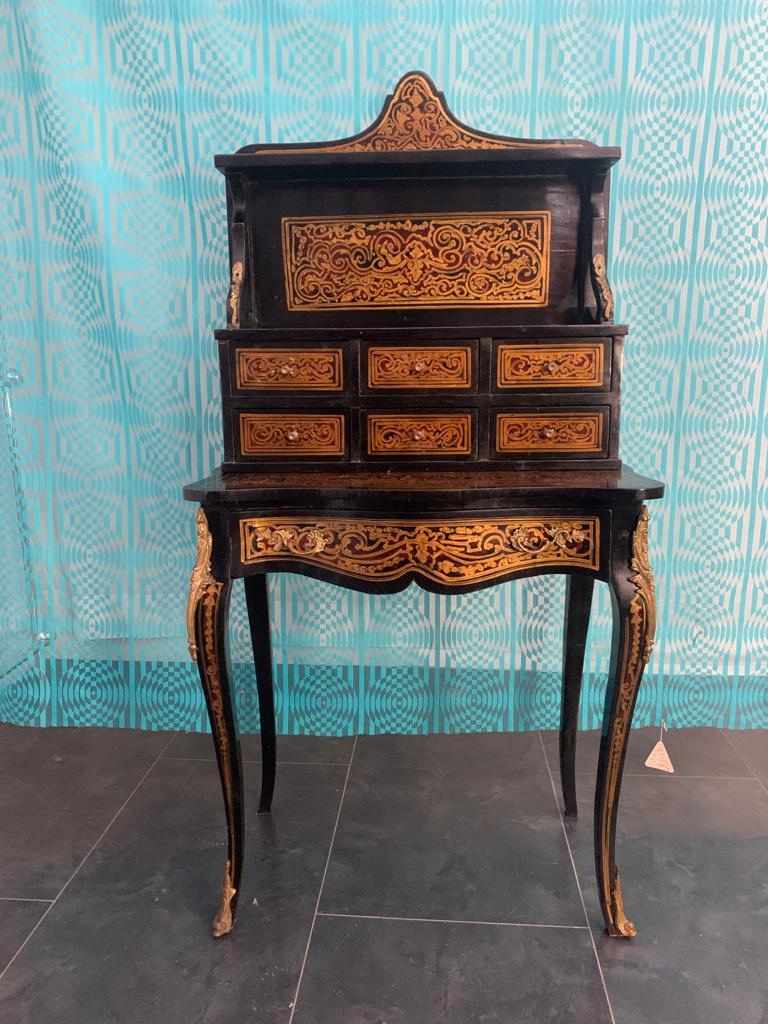 Louis XV Gold and Bronze Desk, 1950s For Sale 7