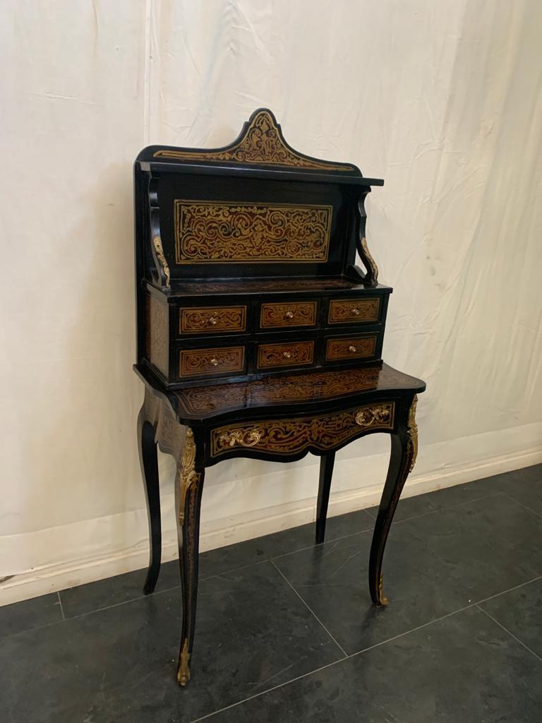 Mid-20th Century Louis XV Gold and Bronze Desk, 1950s For Sale