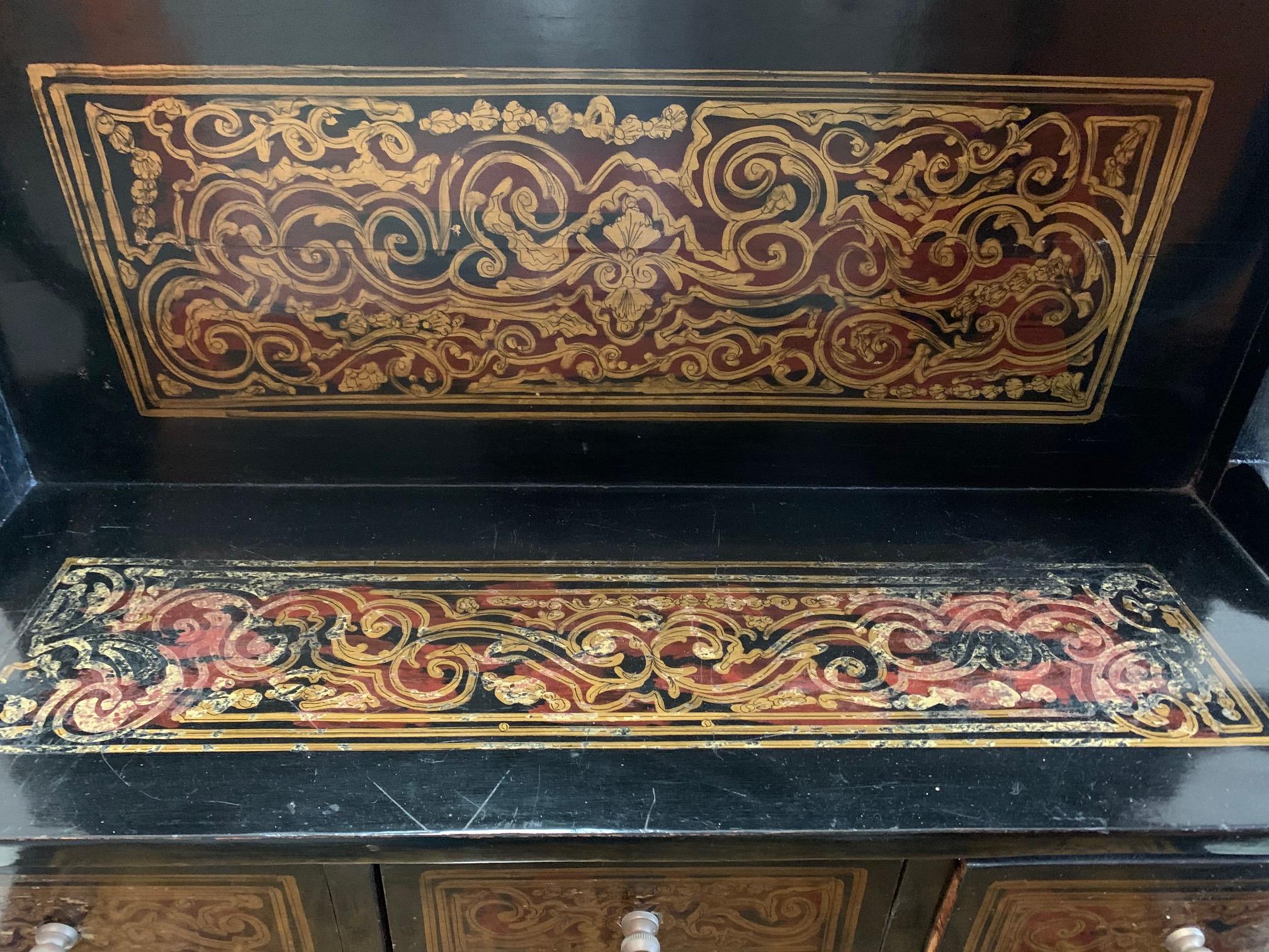 Scrivania Luigi XV in oro e bronzo, anni '50 in vendita 4